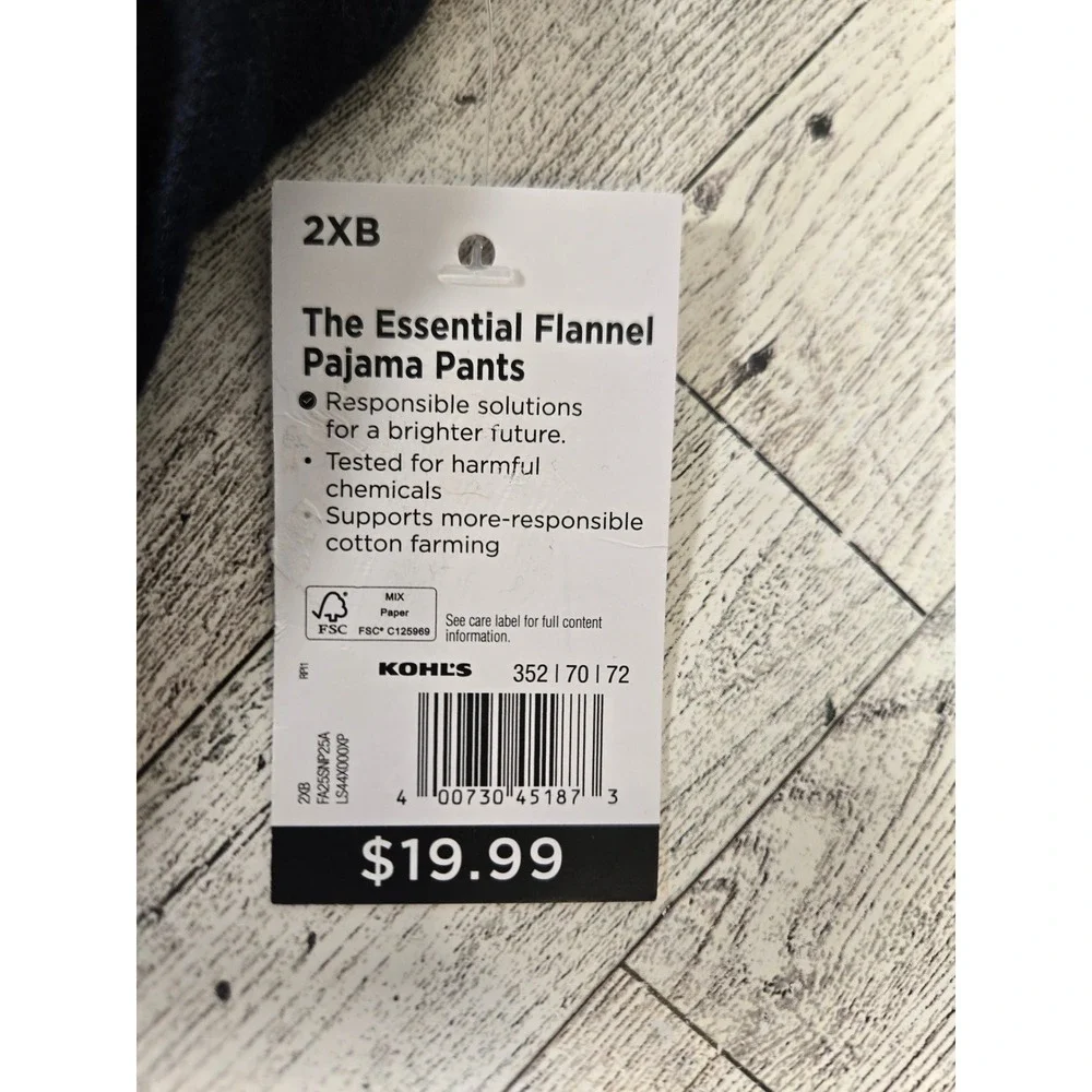 Sonoma Mens Flannel Pajama Pants Beer Mug Print Navy Blue 2XB New